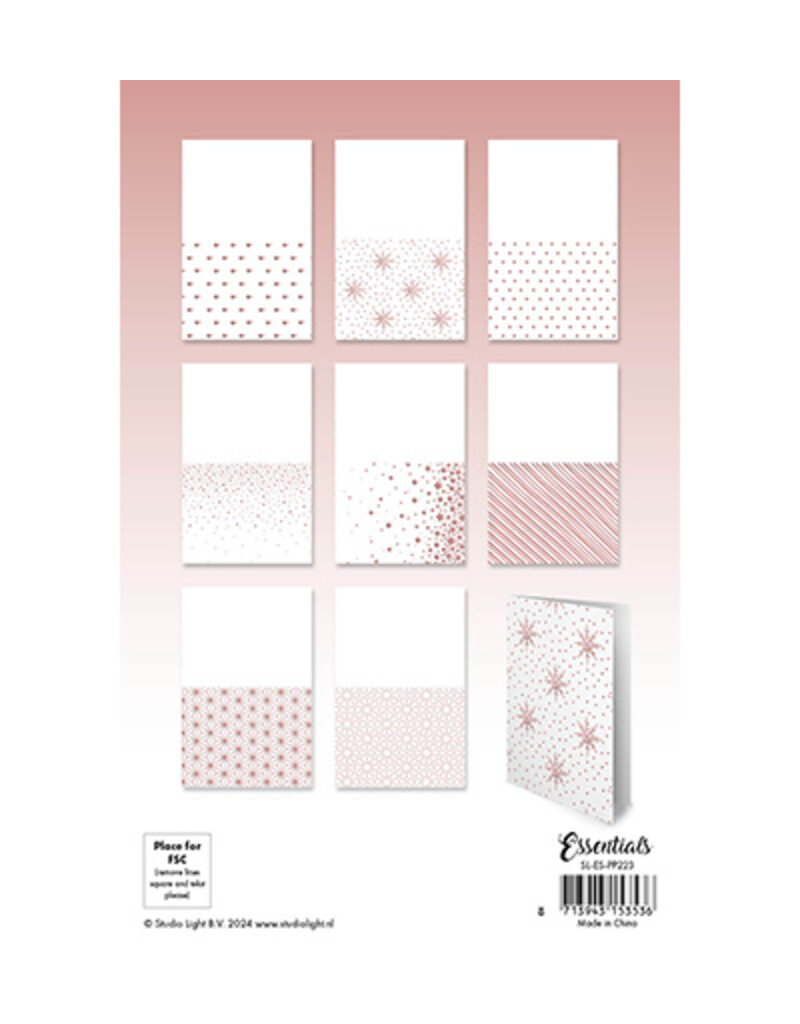 Studio Light SL Foiled Cards Rosegold patterns Essentials nr.223