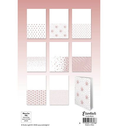 Studio Light SL Foiled Cards Rosegold patterns Essentials nr.223