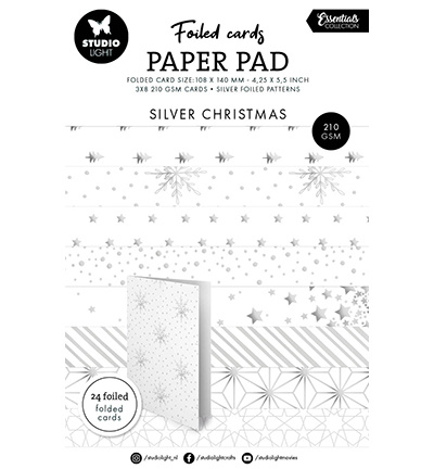 Studio Light SL Foiled Cards Silver patterns Essentials nr.224