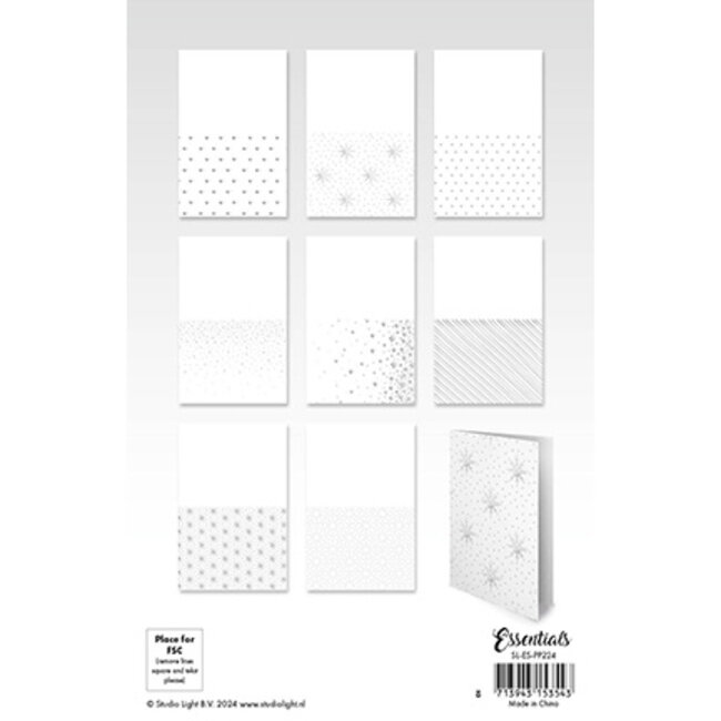 Studio Light SL Foiled Cards Silver patterns Essentials nr.224
