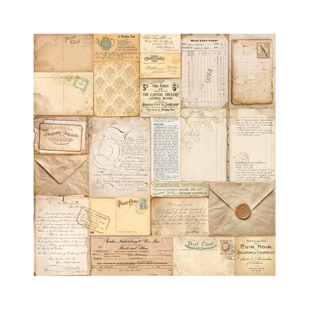 Stamperia Pack 4 sheets fabric cm 30x30 - Golden Harmony