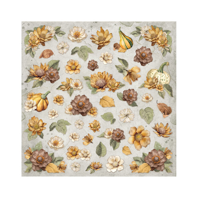 Stamperia Pack 4 sheets fabric cm 30x30 - Golden Harmony