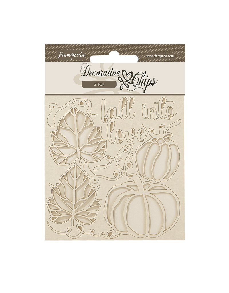 Stamperia Decorative chips cm 14x14 - Golden Harmony pumpkins