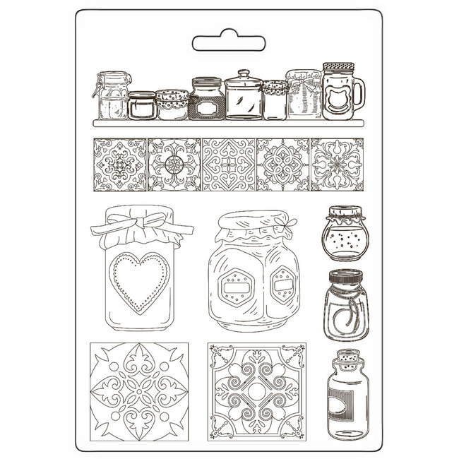 Stamperia Soft Mould A5 - Golden Harmony pots