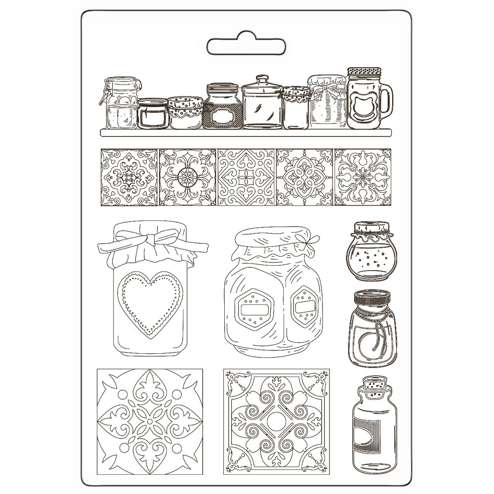 Stamperia Soft Mould A5 - Golden Harmony pots