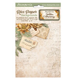 Stamperia Selection 8 Rice paper A6 backgrounds - Golden Harmony