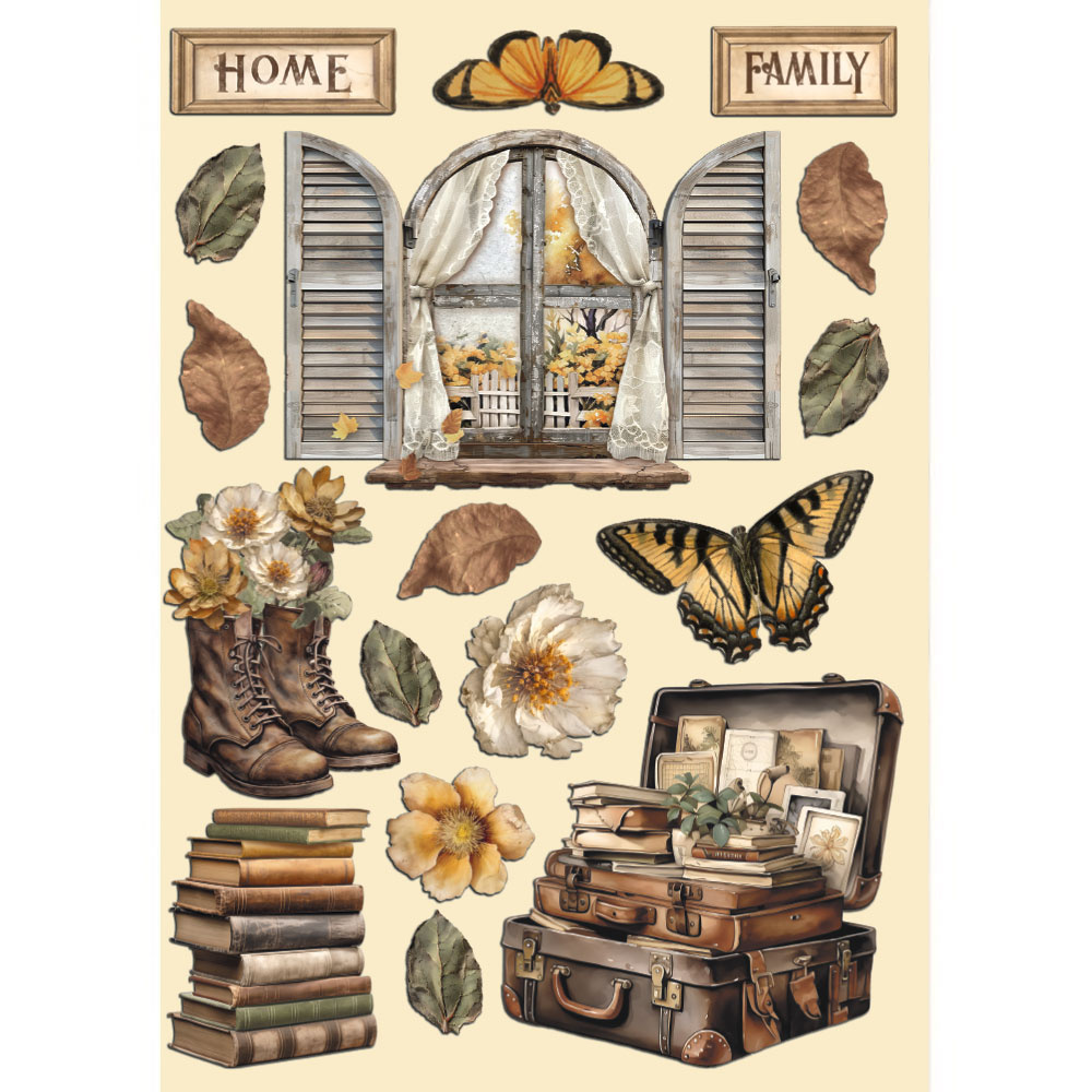 Stamperia Colored Wooden shape A5 - Golden Harmony accessories