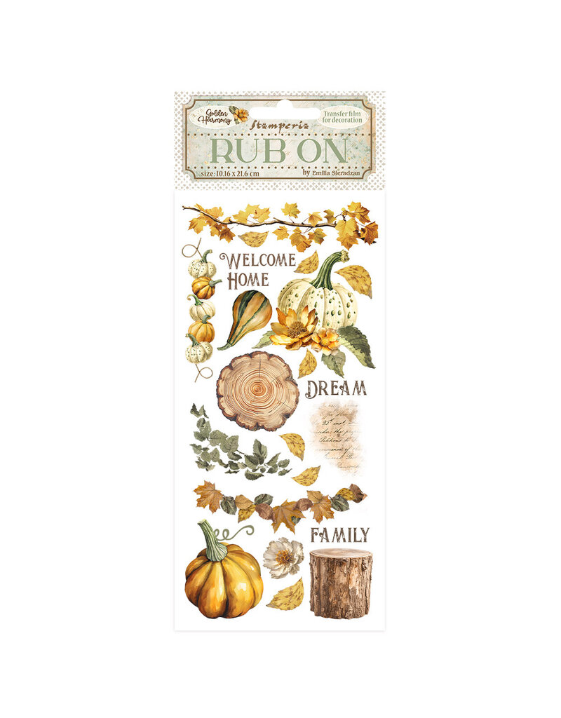 Stamperia Rub-on cm 10,16x21,6 - Golden Harmony pumpkins