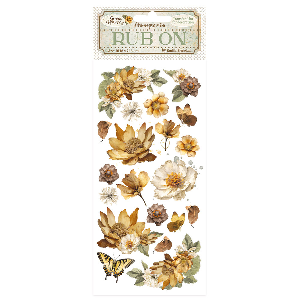 Stamperia Rub-on cm 10,16x21,6 - Golden Harmony flowers