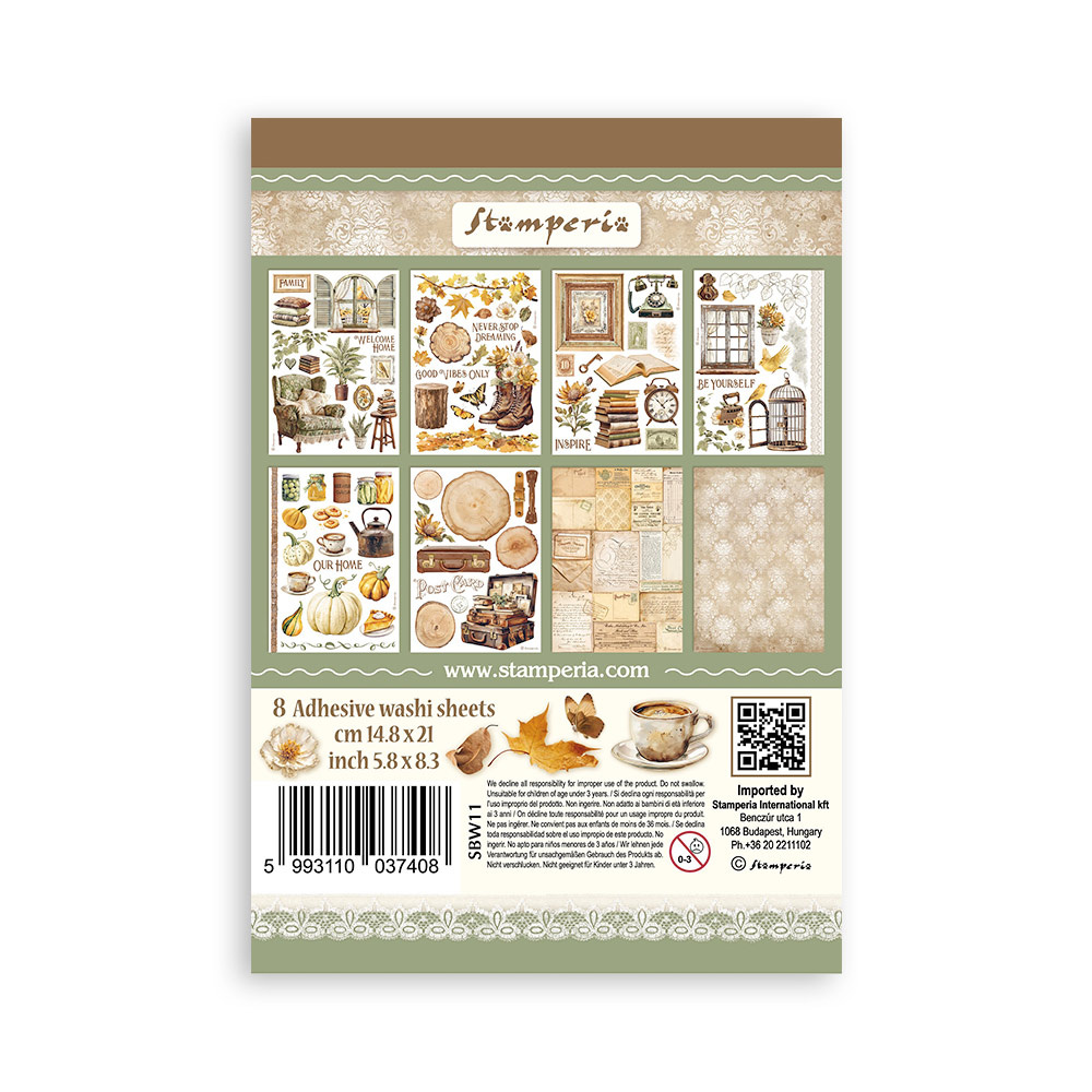 Stamperia Washi pad 8 sheets A5 - Golden Harmony