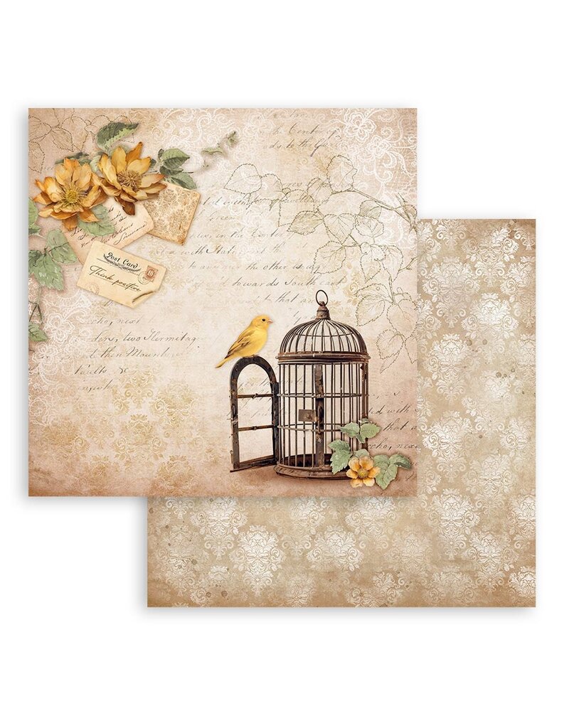 Stamperia Scrapbooking Double face sheet - Golden Harmony cage