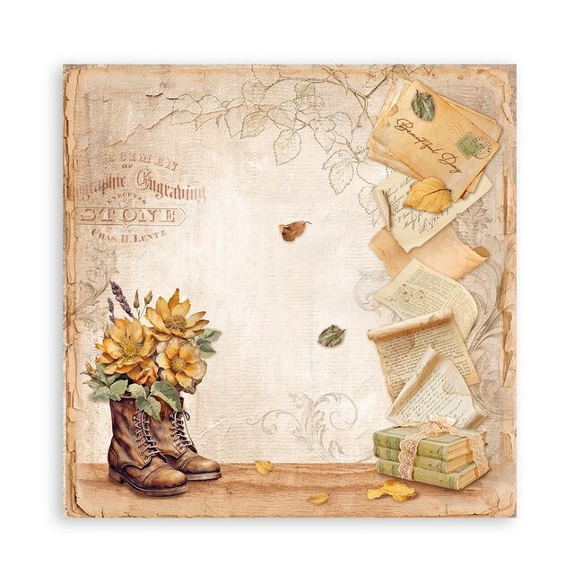 Stamperia Papierblok 20,3x20,3 cm - 22 vellen - Single Face Golden Harmony