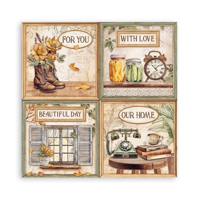 Stamperia Papierblok 30,5x30,5 cm - 22 vellen - Enkelzijdig - Golden Harmony