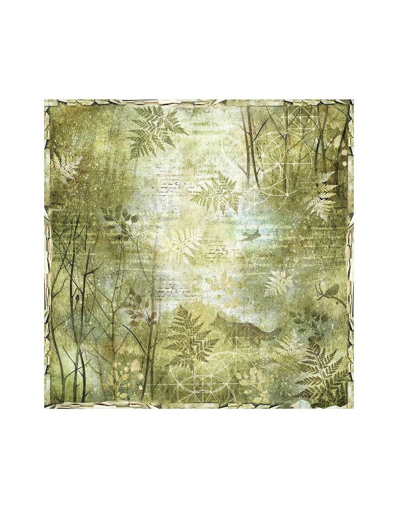 Stamperia Pack 4 sheets fabric cm 30x30 - Forest