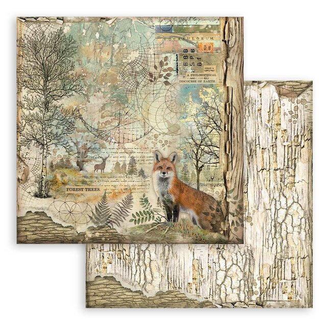 Stamperia Papierblok 20,3x20,3 cm - 10 vellen - Forest