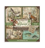 Stamperia Scrapbooking Pad 22 sheets cm 30,5x30,5 (12"x12") Single face - 18 printed sheets + 6 Grass paper  Forest