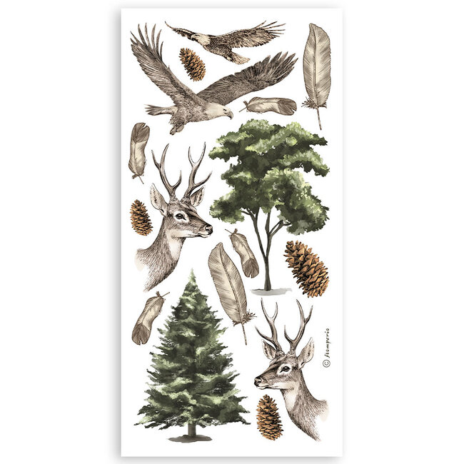 Stamperia Paper cut-outs Double Face - 4 sheets cm. 15x30,5 - Forest
