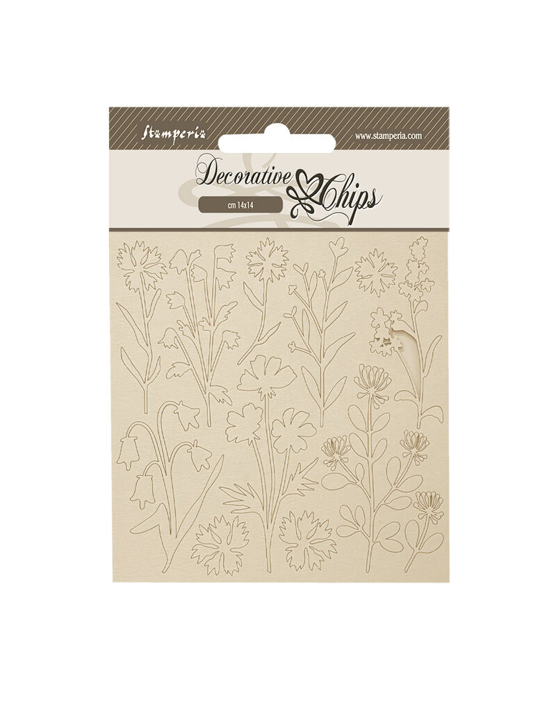 Stamperia Decorative chips cm 14x14 - Forest flowers