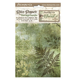 Stamperia Selection 8 Rice paper A6 backgrounds - Forest