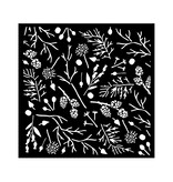 Stamperia Thick stencil cm 18X18 - Forest branches and pinecones