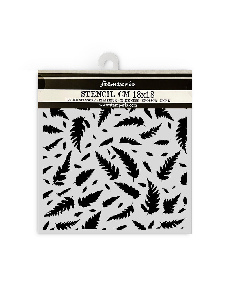 Stamperia Thick stencil cm 18X18 - Forest leaves pattern