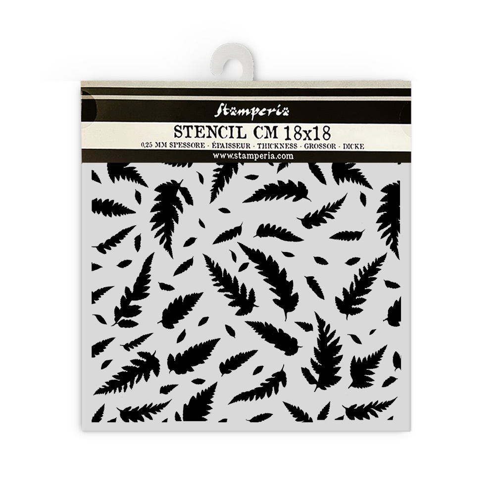Stamperia Thick stencil cm 18X18 - Forest leaves pattern