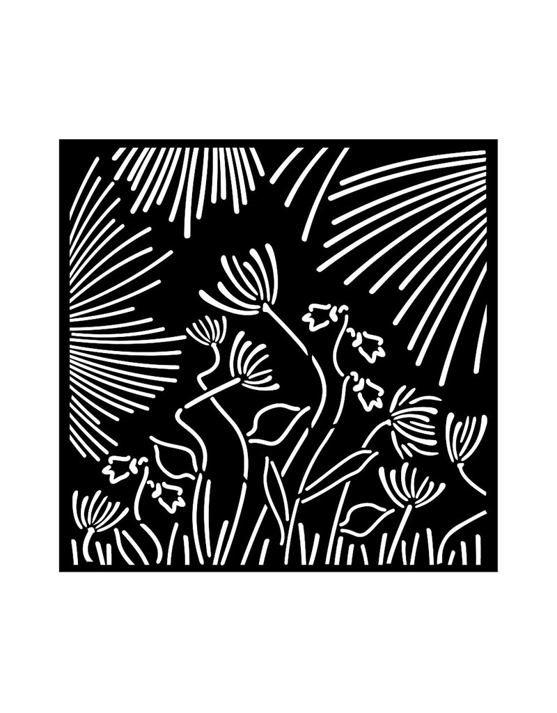 Stamperia Thick stencil cm 18X18 - Forest abstract flowers