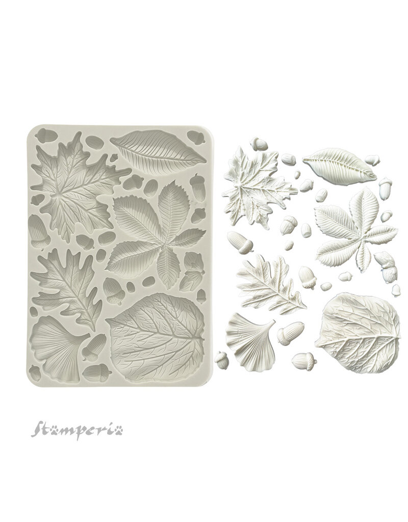 Stamperia Silicon mold A5 - Forest leaves and acorns