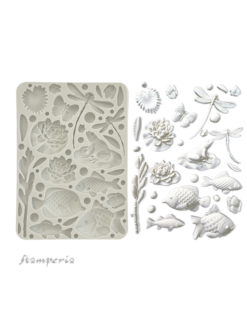 Stamperia Silicon mold A5 - Forest fish and dragonfly