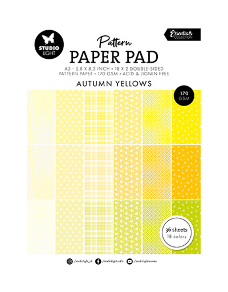 Studio Light SL Pattern paper pad Shades of yellow Essentials nr.233