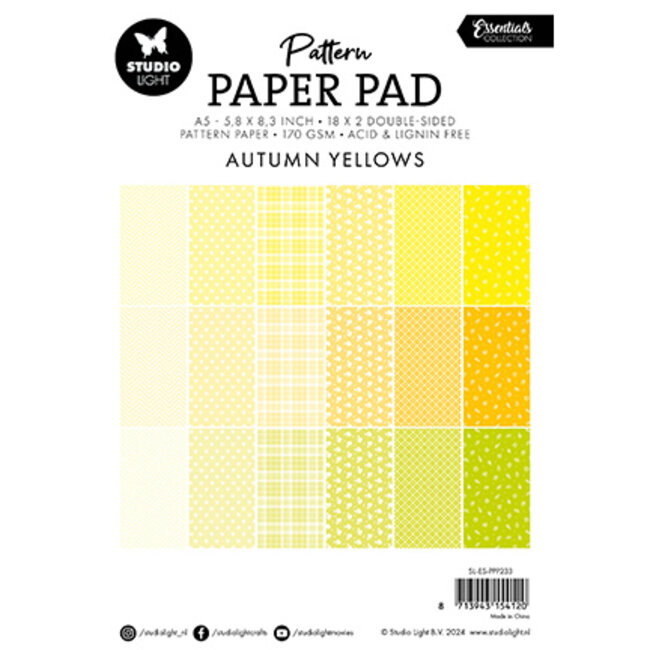 Studio Light SL Pattern paper pad Shades of yellow Essentials nr.233