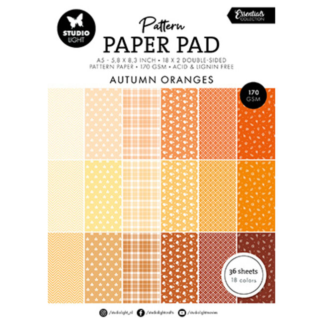 Studio Light SL Pattern paper pad Shades of oranje Essentials nr.234