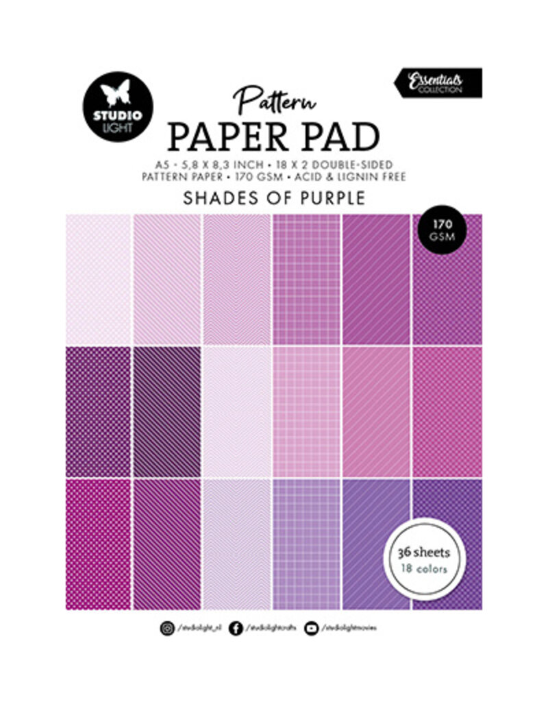 Studio Light SL Pattern paper pad Shades of purple Essentials nr.249