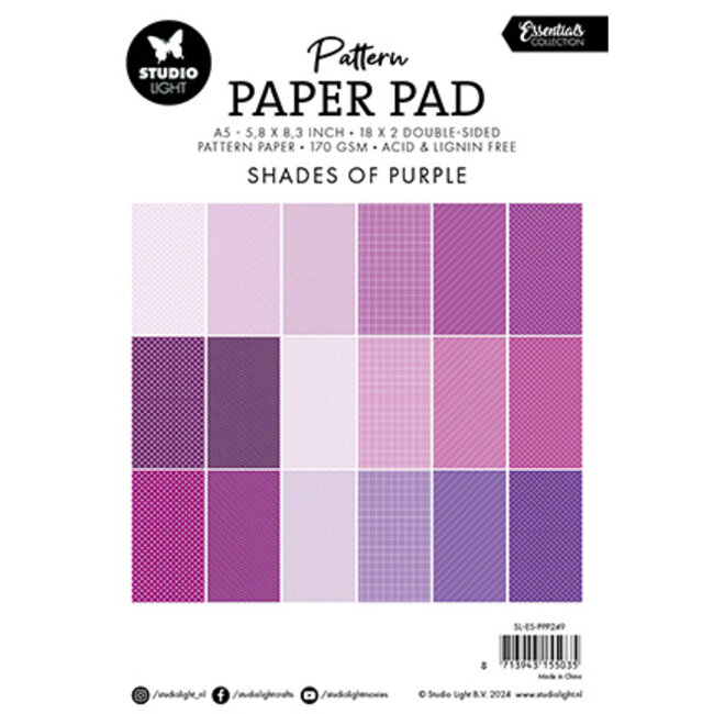 Studio Light SL Pattern paper pad Shades of purple Essentials nr.249