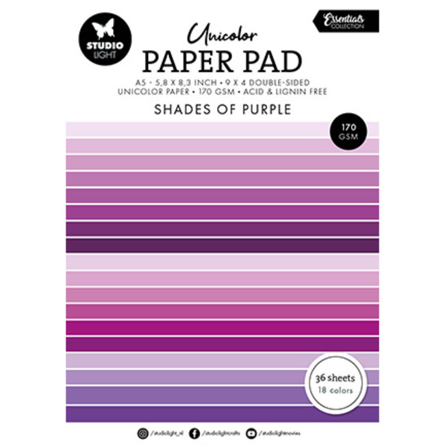 Studio Light SL Unicolor paper pad Shades of purple Essentials nr.247