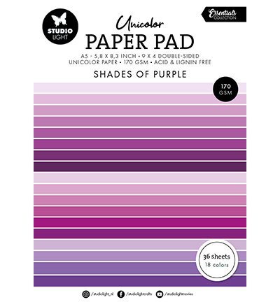 Studio Light SL Unicolor paper pad Shades of purple Essentials nr.247