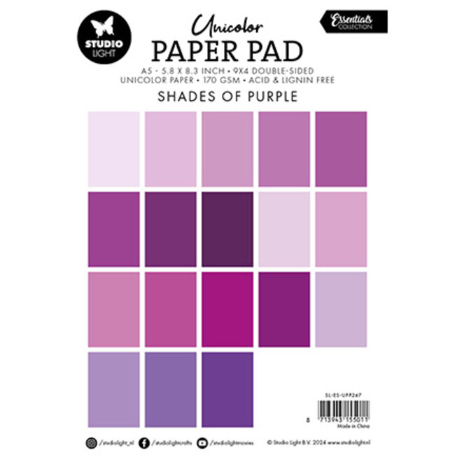 Studio Light SL Unicolor paper pad Shades of purple Essentials nr.247