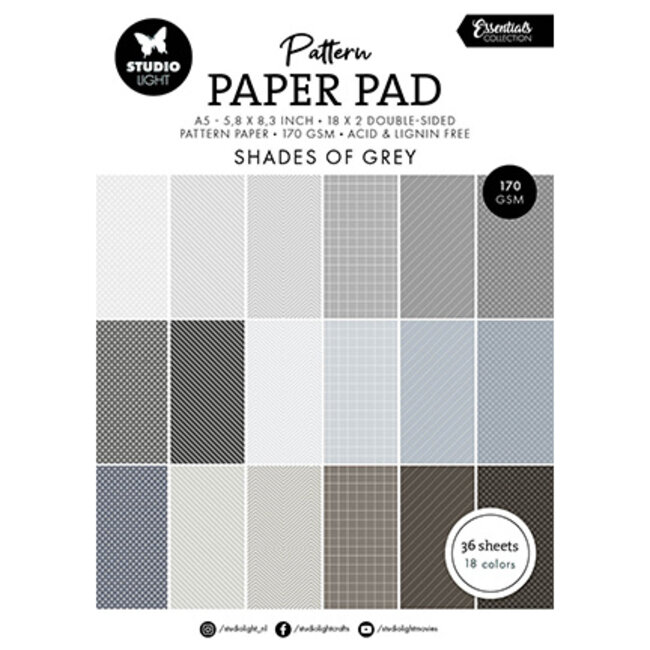 Studio Light SL Pattern paper pad Shades of grey Essentials nr.250