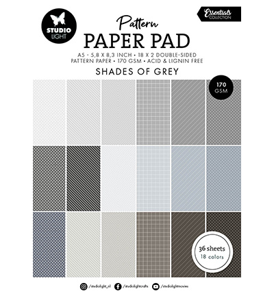 Studio Light SL Pattern paper pad Shades of grey Essentials nr.250