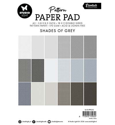 Studio Light SL Pattern paper pad Shades of grey Essentials nr.250