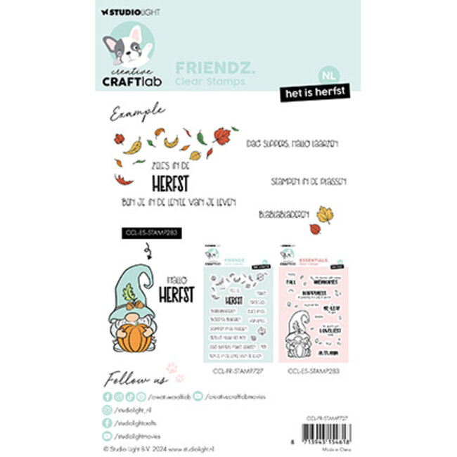 Studio Light - Creative Craftlab CCL Clear Stamp Het is Herfst Friendz nr.727