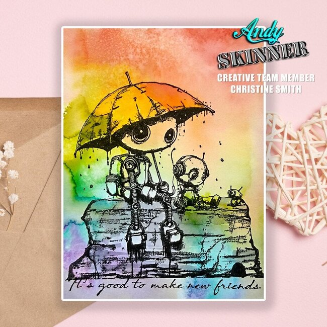 creative expressions Andy Skinner Pre-Cut Rubber Stamp Botology New Friends (CEASR068)