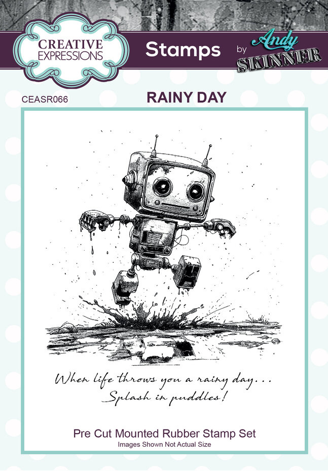 creative expressions Andy Skinner Pre-Cut Rubber Stamp Botology Rainy Day (CEASR066)