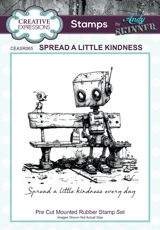 creative expressions Andy Skinner Pre-Cut Rubber Stamp Botology Spread A Little Kindness (CEASR065)