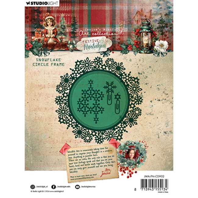 Studio Light JMA Cutting Die Snowflake circle frame Festive Nostalgia nr.902