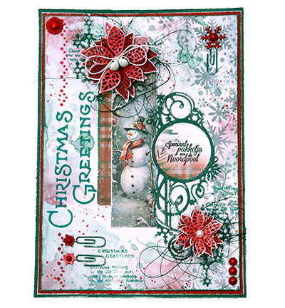 Studio Light JMA Cutting Die Poinsettias & ice swirl frame Festive Nostalgia nr.904