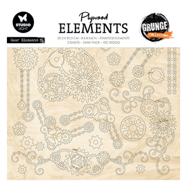 Studio Light SL Plywood Elements Gear Elements Grunge Collection nr.09