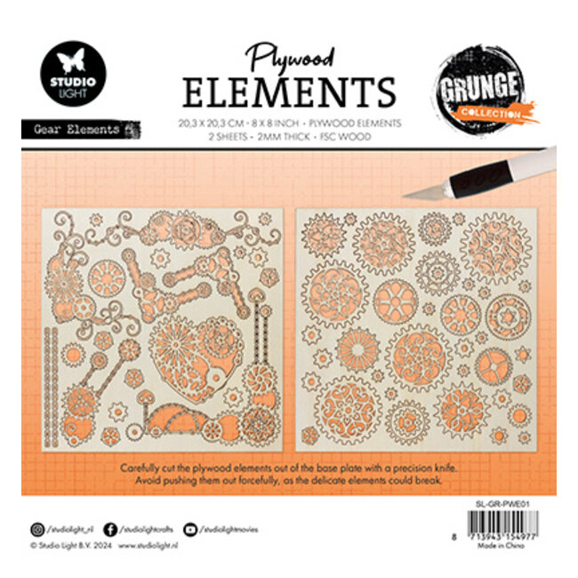 Studio Light SL Plywood Elements Gear Elements Grunge Collection nr.09