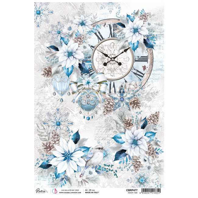 Ciao Bella RICE PAPER A4 SNOWY TIME