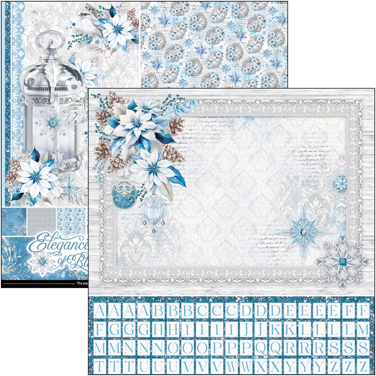 Ciao Bella ELEGANCE OF BLUE PATTERNS PAD 12"X12" 8/PKG